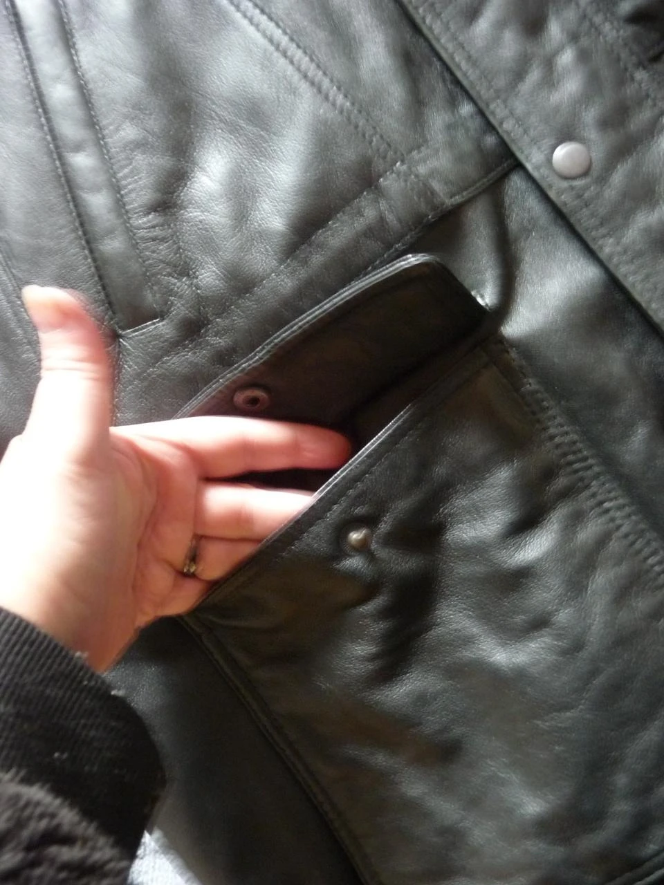 3/4 length leather jacket/blouson – photo 18